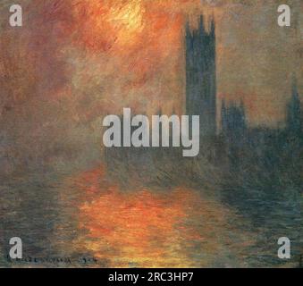 Chambres du Parlement, coucher de soleil 1904 par Claude Monet Banque D'Images