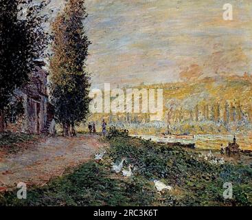 Les bords de Seine, Lavacourt 1878 par Claude Monet Banque D'Images