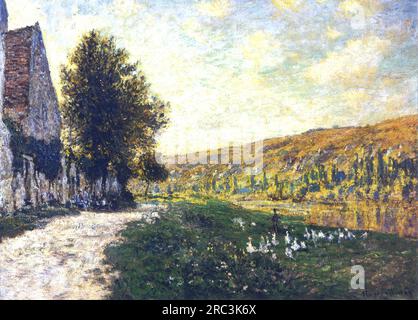 Les bords de Seine, Lavacourt 02 1878 par Claude Monet Banque D'Images