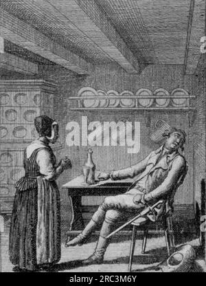 Théâtre / théâtre, pièce de théâtre, 'Die Jaeger', de August Wilhelm Iffland (1759 - 1814), 3e acte, 7e scène, LE DROIT D'AUTEUR N'A PAS ÉTÉ EFFACÉ Banque D'Images