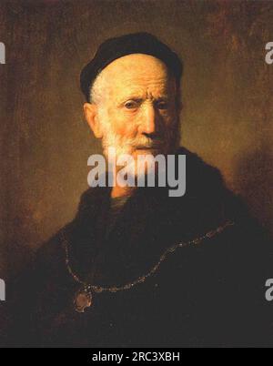 Buste d'un vieil homme 1631 par Rembrandt Banque D'Images