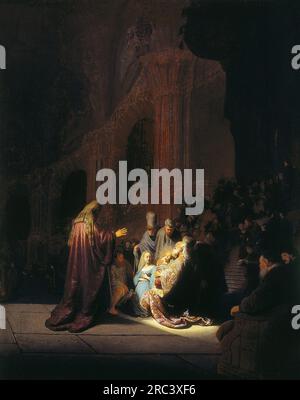 Simeon's Song of Praise 1631 par Rembrandt Banque D'Images