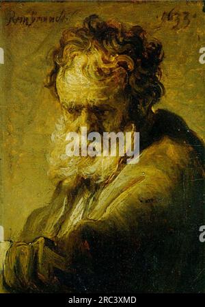 Un buste d'un vieil homme 1633 par Rembrandt Banque D'Images