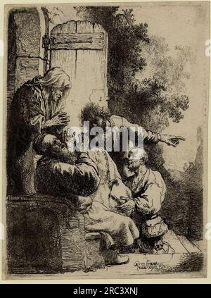 Le manteau de Joseph apporté à Jacob 1633 par Rembrandt Banque D'Images