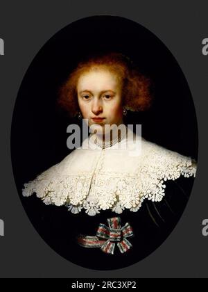 Portrait d'une jeune femme 1633 par Rembrandt Banque D'Images