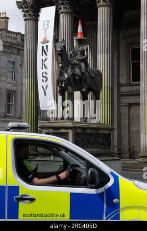 Exposition Banksy Cut and Run à la Gallery of Modern Art, Glasgow, Écosse, Royaume-Uni 2023 Banque D'Images