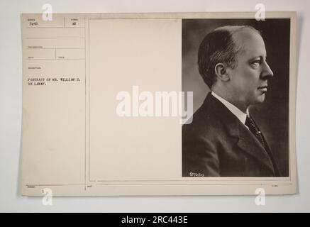 Portrait de M. William C. de Lanay, un individu associé à l'armée pendant la première Guerre mondiale. La photographie est étiquetée comme 111-SC-7250 dans la collection intitulée 'Photographs of American Military Activity'. Banque D'Images