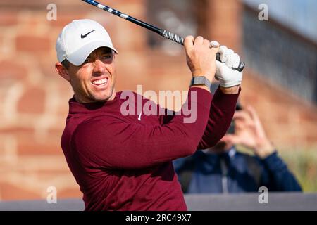 North Berwick, East Lothian, Écosse, Royaume-Uni. 12 juillet 2023. Au Genesis Scottish Open au Renaissance Club à North Berwick. Iain Masterton/Alamy Live News Banque D'Images