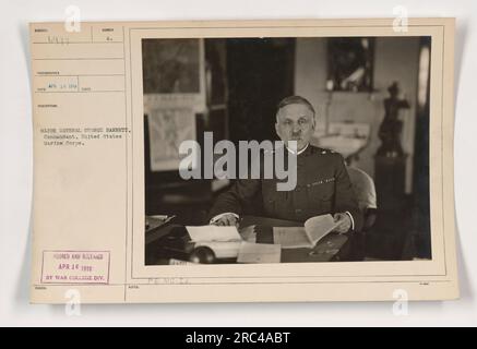 Major général George Barnett, commandant du corps des Marines des États-Unis, photographié pendant la première Guerre mondiale. Photo émise par War College Division, le 10 avril 1918. Banque D'Images