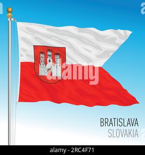 Drapeau de la ville de Bratislava, Slovaquie, pays européen, illustration vectorielle Illustration de Vecteur