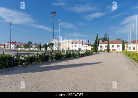 Europe, Portugal, région de l’Alentejo, Golega, Largo do Marquês de Pombal Arena où se tiendrait la Foire nationale du cheval (vide en raison du confinement de la Covid-19) Banque D'Images