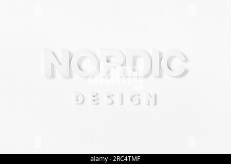 Nordic Design - lettres moulées blanches sur stuc Banque D'Images