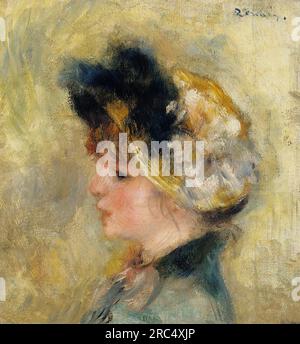 Tête d'une Jeune fille 1878 par Pierre-Auguste Renoir Banque D'Images