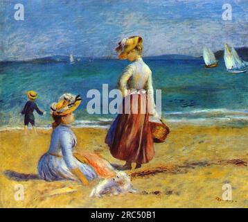 Figures sur la plage 1890 de Pierre-Auguste Renoir Banque D'Images