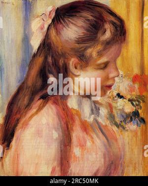 Buste d'une Jeune fille 1895 par Pierre-Auguste Renoir Banque D'Images