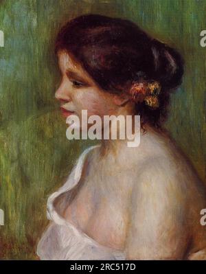 Buste d'une Jeune femme à l'oreille fleurie 1898 par Pierre-Auguste Renoir Banque D'Images