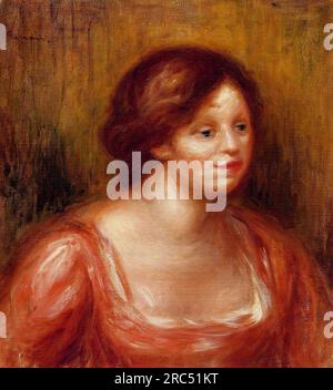 Buste d'une femme en blouse Rouge 1905 par Pierre-Auguste Renoir Banque D'Images