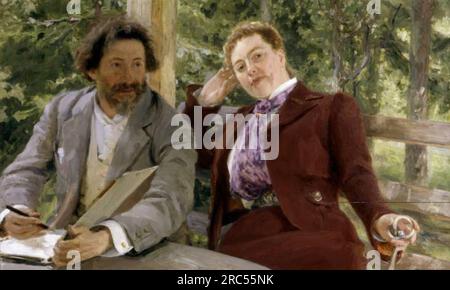 Double portrait de Natalia Nordmann et Ilya-Repin 1903 par Ilya Repin Banque D'Images