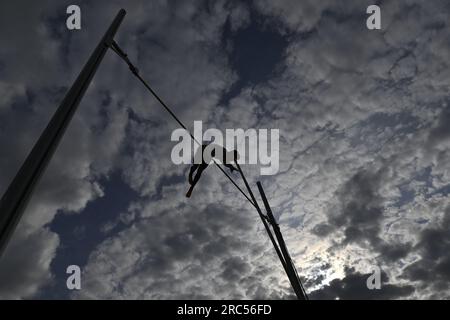 Liège, Belgique. 12 juillet 2023. Photo d'illustration lors de la compétition masculine de saut à la perche, lors de l'édition 2023 de l'épreuve d'athlétisme 'Meeting International d'Athletisme de la province de Liège' à Liège, mercredi 12 juillet 2023. BELGA PHOTO ERIC LALMAND crédit : Belga News Agency/Alamy Live News Banque D'Images