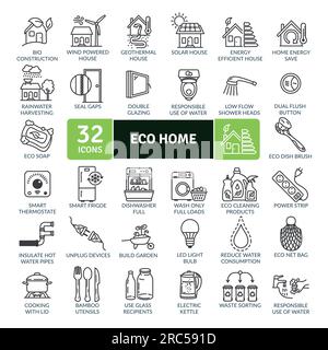 Pack d'icônes de succession écologique. Jeu d'icônes de ligne fine. Icônes vectorielles simples Illustration de Vecteur