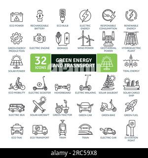 Pack d'icônes de succession écologique. Jeu d'icônes de ligne fine. Icônes vectorielles simples Illustration de Vecteur