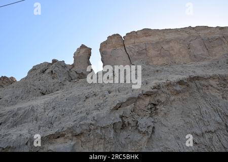 Formation rocheuse de Lot's Wife - Mont Sodom près du bassin inférieur de la mer Morte en Israël Banque D'Images