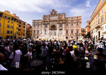 Rome, Italie. 12 juillet 2023. Fontana di Trevi lors de l'ePrix Hankook Rome 2023, 10e réunion du Championnat du monde ABB FIA Formula E 2022-23, sur le circuit Cittadino dell'EUR du 14 au 16 juillet 2023 à Rome, Italie - photo Bastien Roux/DPPI crédit : DPPI Media/Alamy Live News Banque D'Images