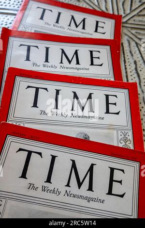 Still Life of 'Time' newsmagazine couvre de 1936, États-Unis Banque D'Images