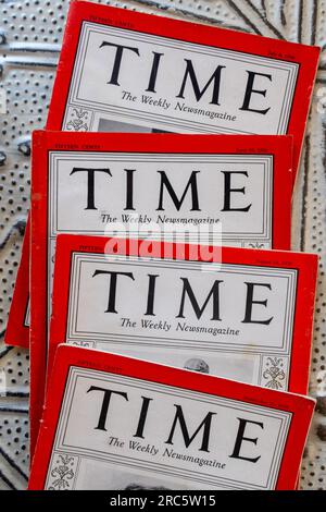 Still Life of 'Time' newsmagazine couvre de 1936, États-Unis Banque D'Images