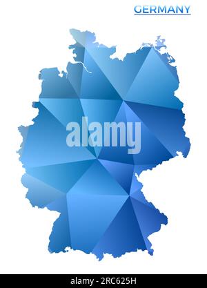 Carte polygonale vectorielle de l'Allemagne. Pays géométrique dynamique dans un style poly bas. Illustration artistique pour vos infographies. Illustration de Vecteur