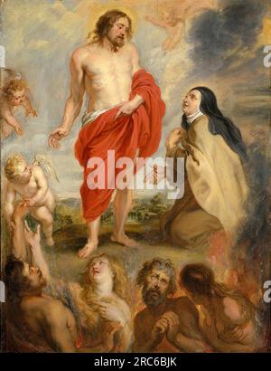 Sainte Thérèse d'Avila intercède pour les âmes dans le purgatoire par Pierre Paul Rubens Banque D'Images