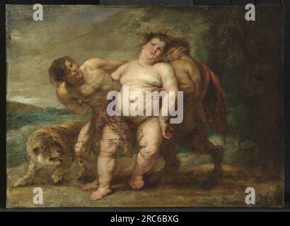 Bacchus ivre avec faune et Satyre de Pierre Paul Rubens Banque D'Images