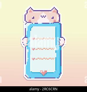 Autocollant vectoriel mignon dans le style pixel art. Illustration de Vecteur
