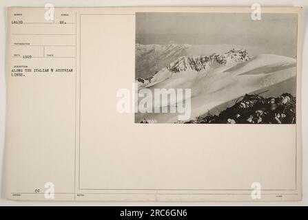 La photographie 111-SC-18130 représente une scène le long des lignes italiennes autrichiennes pendant la première Guerre mondiale. La photo a été prise en 1919 par le photographe Reco et capture avec précision la zone. L'image porte le symbole 'CC' et a une signification historique. Vous trouverez des détails supplémentaires dans les notes d'accompagnement pour l'article numéro 18130. Banque D'Images