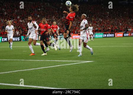 Curitiba, Parana, Brésil. 12 juillet 2023. CURITIBA (PR), 07/12/2023 - FOOTBALL/COPA DO BRASIL 2023/ATHLETICO PR/FLAMENGO - Match entre Athletico PR et Flamengo, deuxième étape des quarts de finale de la Copa do Brasil 2023, à la Ligga Arena ce mercredi 12 juillet 2023 (Credit image: © Edson de Souza/TheNEWS2 via ZUMA Press Wire) À USAGE ÉDITORIAL SEULEMENT! Non destiné à UN USAGE commercial ! Banque D'Images