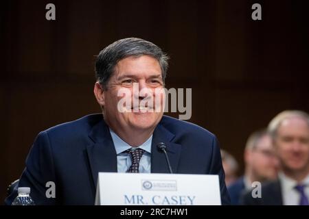 Washington, États-Unis. 12 juillet 2023. Michael C. Casey comparaît devant une audience du Comité sénatorial sur le renseignement pour sa nomination au poste de Directeur du National Counterintelligence and Security Center, dans le Hart Senate Office Building à Washington, DC, USA, mercredi 12 juillet, 2023. Photo de Rod Lamkey/CNP/ABACAPRESS.COM crédit : Abaca Press/Alamy Live News Banque D'Images