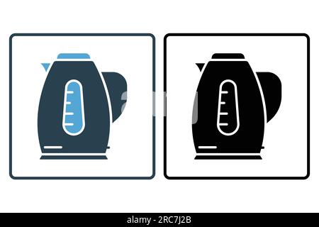 Icône bouilloire électrique. icône relative aux appareils électroniques, électroménagers. Design emblématique solide. Conception vectorielle simple modifiable Illustration de Vecteur