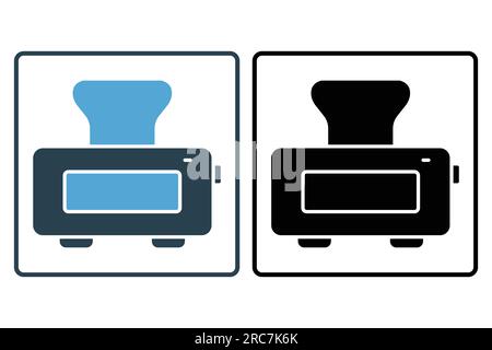 Icône grille-pain. icône liée à la cuisine, appareils ménagers. Design emblématique solide. Conception vectorielle simple modifiable Illustration de Vecteur
