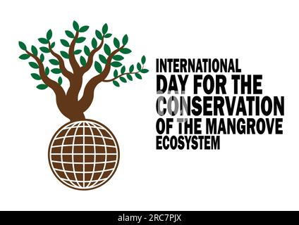 Journée internationale pour la conversation de l'écosystème de mangrove Illustration vectorielle. Convient pour carte de voeux, affiche et bannière Illustration de Vecteur