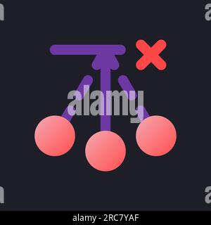 Supprimer l'icône d'interface utilisateur de remplissage de gradient plat à effet pendulaire pour le thème sombre Illustration de Vecteur