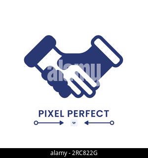 Poignée de main icône de bureau noire pleine Illustration de Vecteur