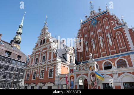 Maison de Blackheads dans la vieille ville de Riga, Lettonie Banque D'Images