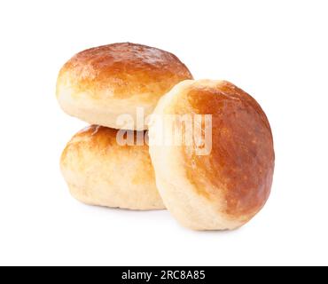 Savoureux scones préparés sur de l'eau de soude isolé sur blanc Banque D'Images