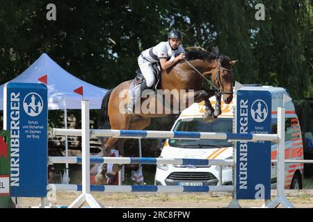 concours de sauts de cavaliers en allemagne Banque D'Images