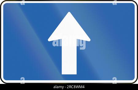 Panneau routier islandais supplémentaire - direction tout droit Banque D'Images