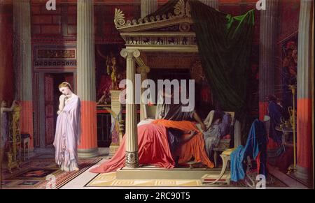 Jean Auguste Dominique Ingres, maladie d'Antiochus ou Antiochus et Stratonice, peinture à l'huile sur toile, 1840 Banque D'Images