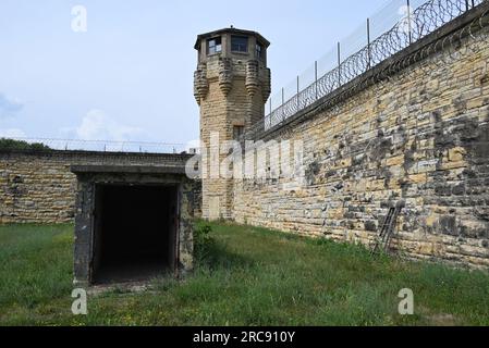 L'une des tours de garde d'angle de la prison Old Joliet, qui a été ouverte en 1858 et fermée en 2002 et a été présentée dans le film Blues Brothers. Banque D'Images