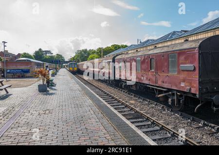 La gare victorienne historique préservée de Sheringham, Norfolk. Banque D'Images