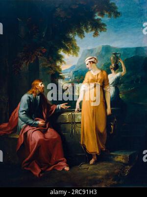 William Hamilton, Christ et la femme de Samarie, peinture à l'huile sur toile, vers 1792 Banque D'Images