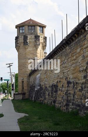 L'une des tours de garde d'angle de la prison Old Joliet, qui a été ouverte en 1858 et fermée en 2002 et a été présentée dans le film Blues Brothers. Banque D'Images